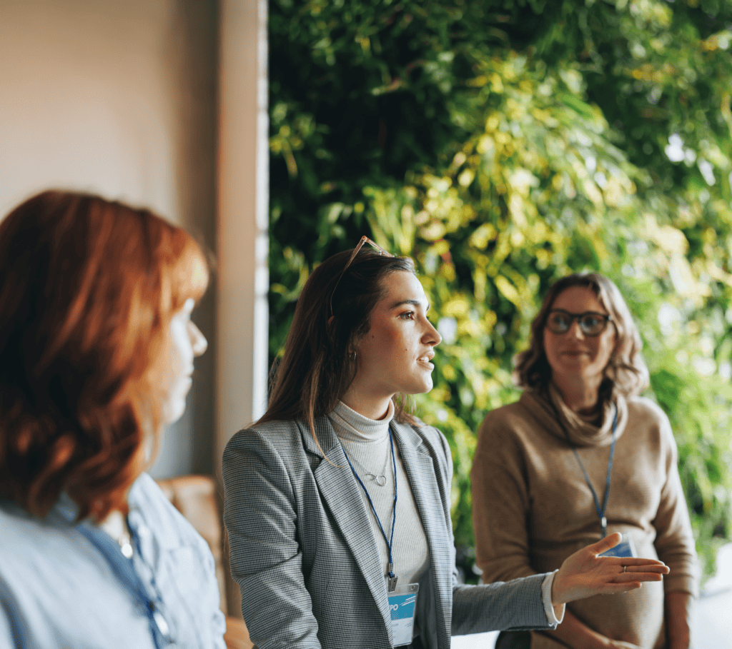 A group of social workers talking about Psychological Health and Safety in their workplace